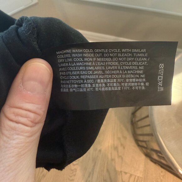 Theory Clinton Knit Black Side Drape, short sleeved, T Shirt Dress, Sz L, VGUC - Picture 5 of 6